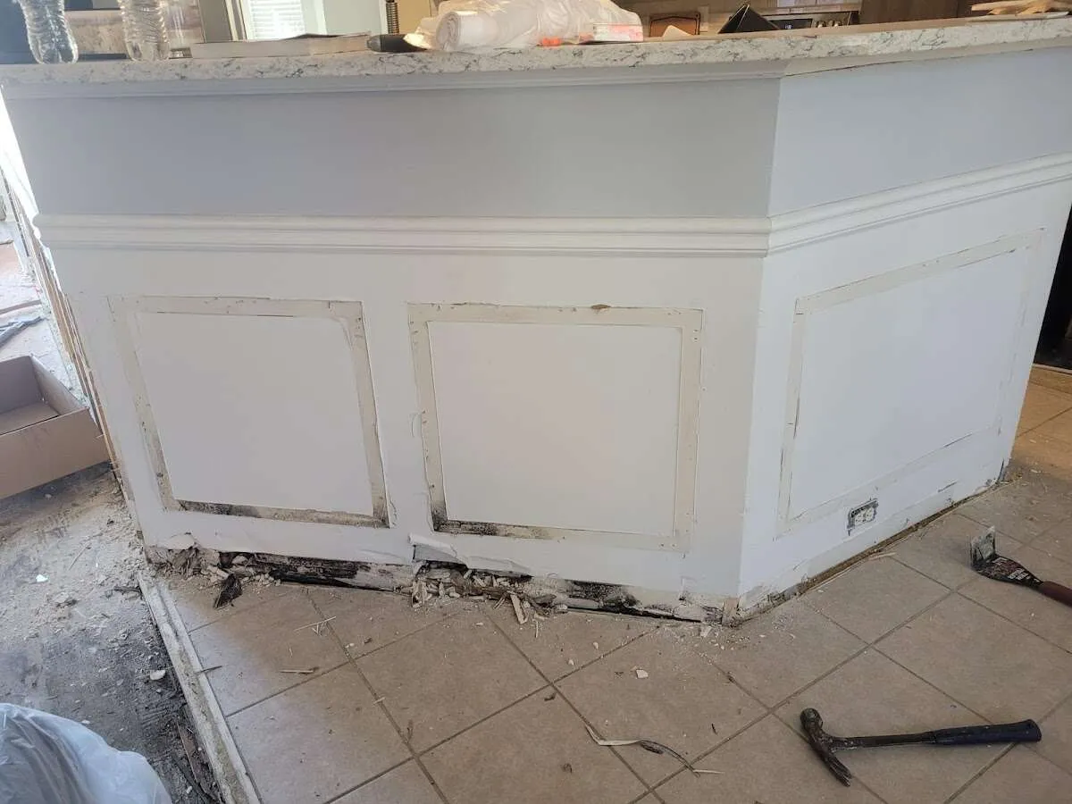 Water damage and mold on kitchen during Storm Damage Restoration in Rifle